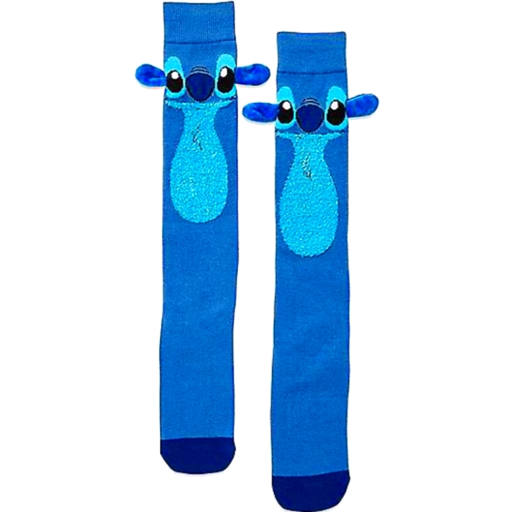 Disney Stitch Knee-High Socks with 3D Ears NWT
